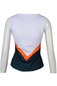 CH200 sample-made cheerleading women's V-neck vest shoulder-exposed waist cheerleading manufacturers  elite cheer uniforms back view
